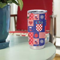 Croatia Christmas Patchwork Tumbler Cup - Wonder Print Shop