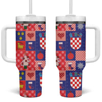 Croatia Christmas Patchwork Tumbler With Handle - Wonder Print Shop