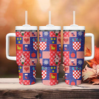 Croatia Christmas Patchwork Tumbler With Handle - Wonder Print Shop