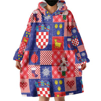 Croatia Christmas Patchwork Wearable Blanket Hoodie - Wonder Print Shop