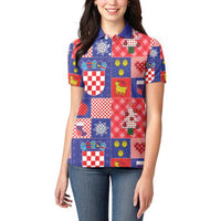 Croatia Christmas Patchwork Women Polo Shirt - Wonder Print Shop