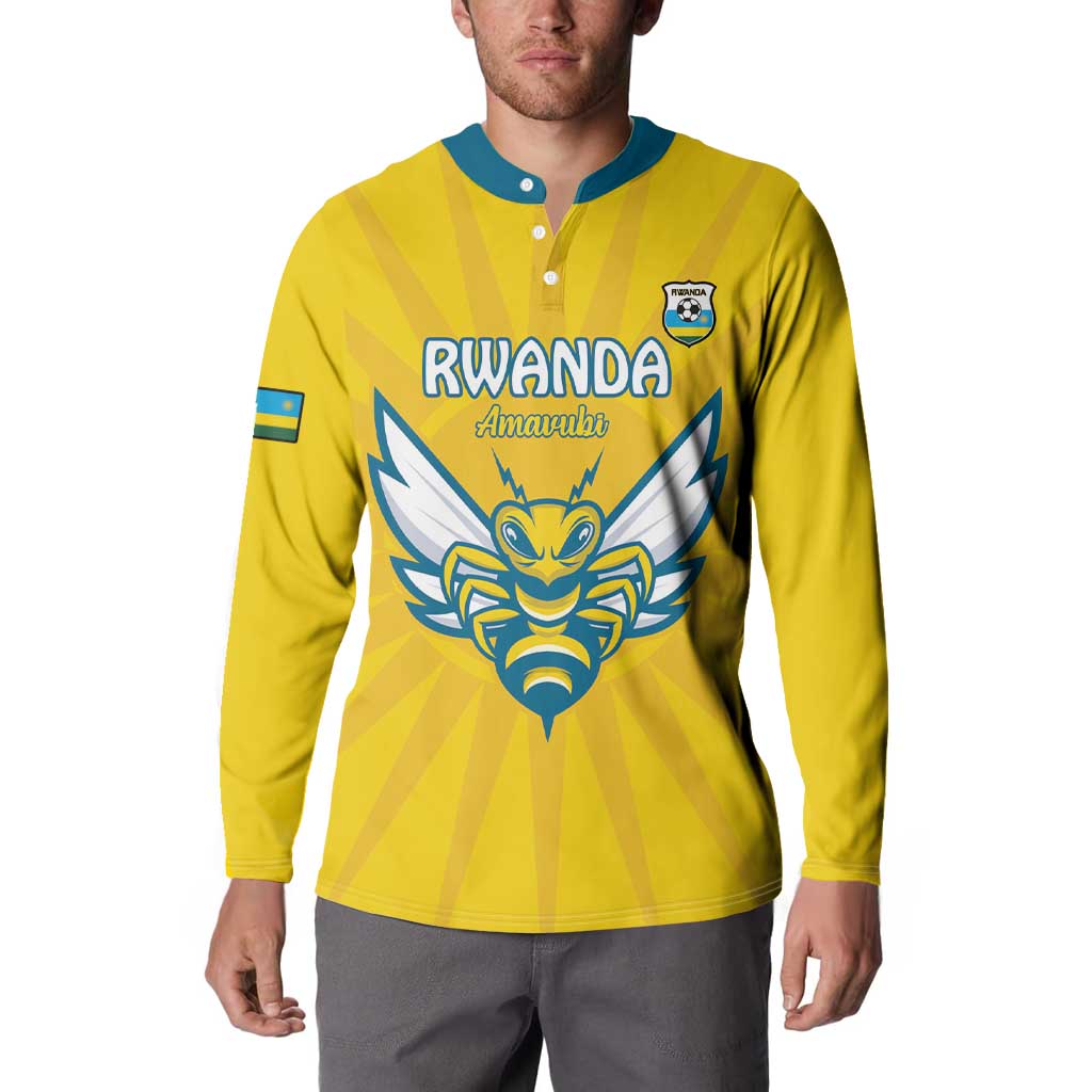 Custom Rwanda Football Button Sweatshirt Go Amavubi