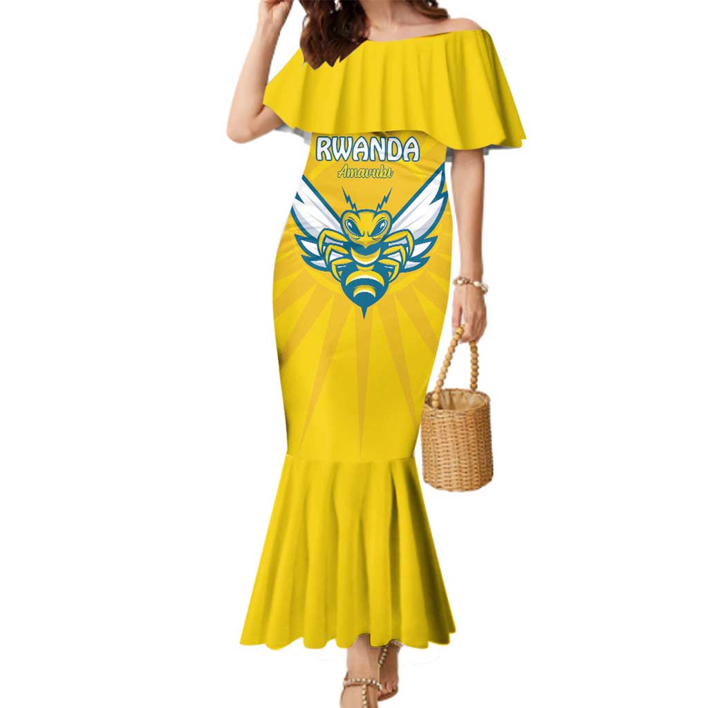 Custom Rwanda Football Family Matching Mermaid Dress and Hawaiian Shirt Go Amavubi - Wonder Print Shop