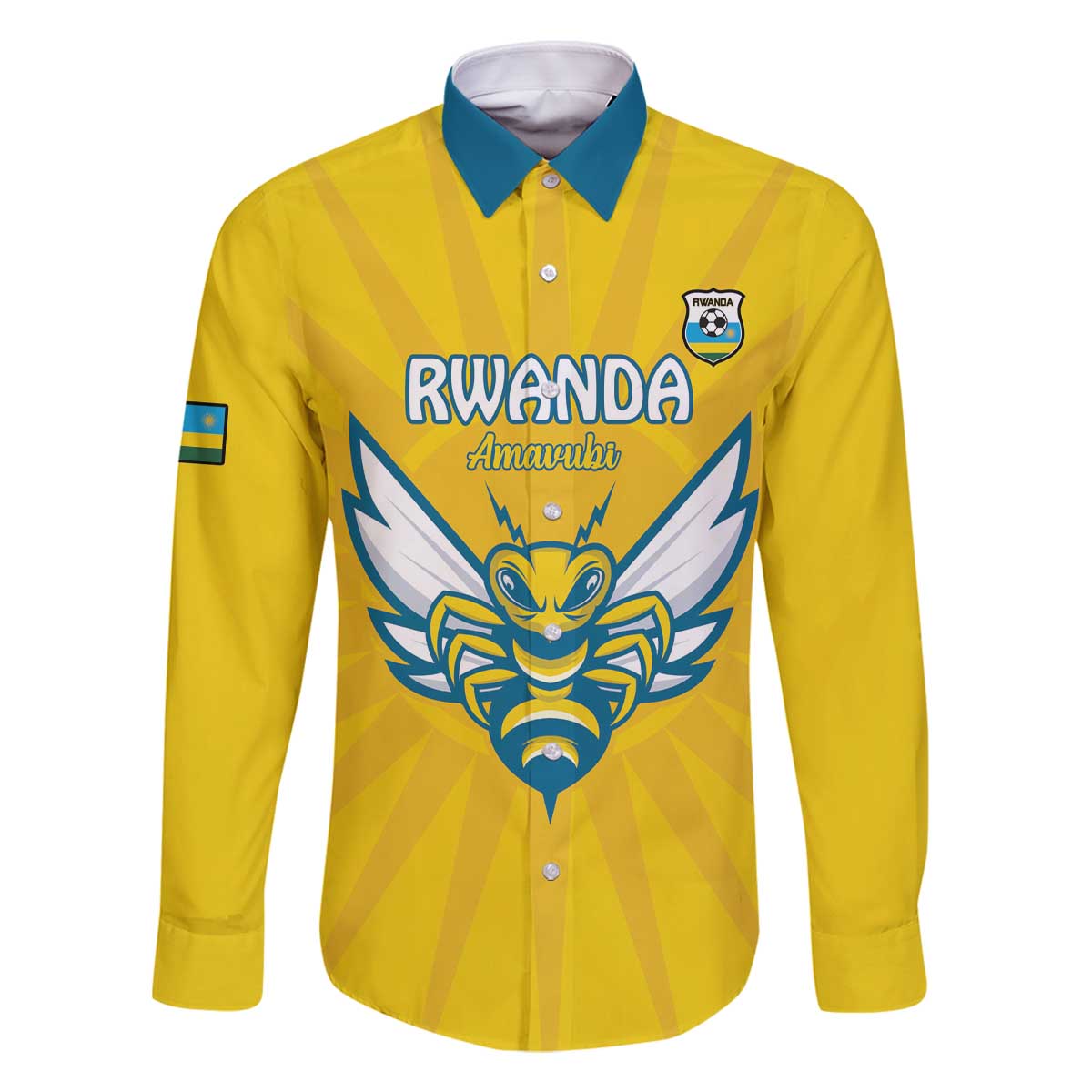 Custom Rwanda Football Family Matching Off The Shoulder Long Sleeve Dress and Hawaiian Shirt Go Amavubi