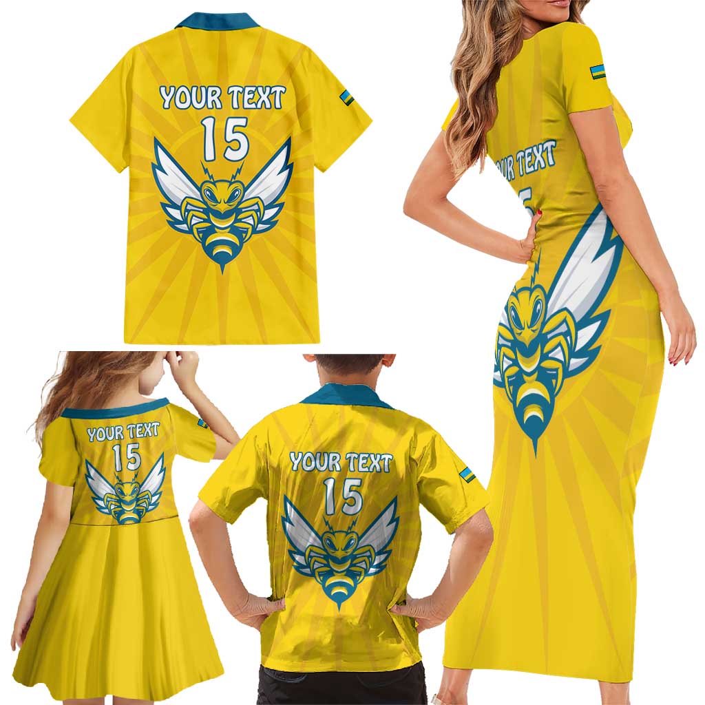 Custom Rwanda Football Family Matching Short Sleeve Bodycon Dress and Hawaiian Shirt Go Amavubi - Wonder Print Shop