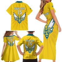 Custom Rwanda Football Family Matching Short Sleeve Bodycon Dress and Hawaiian Shirt Go Amavubi - Wonder Print Shop