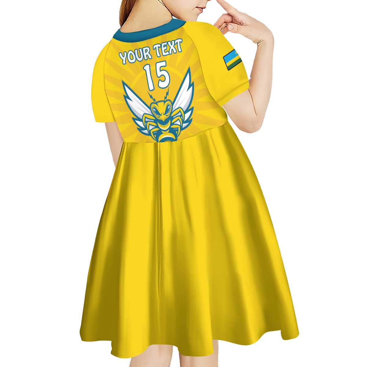 Custom Rwanda Football Kid Short Sleeve Dress Go Amavubi - Wonder Print Shop