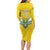 Custom Rwanda Football Long Sleeve Bodycon Dress Go Amavubi - Wonder Print Shop