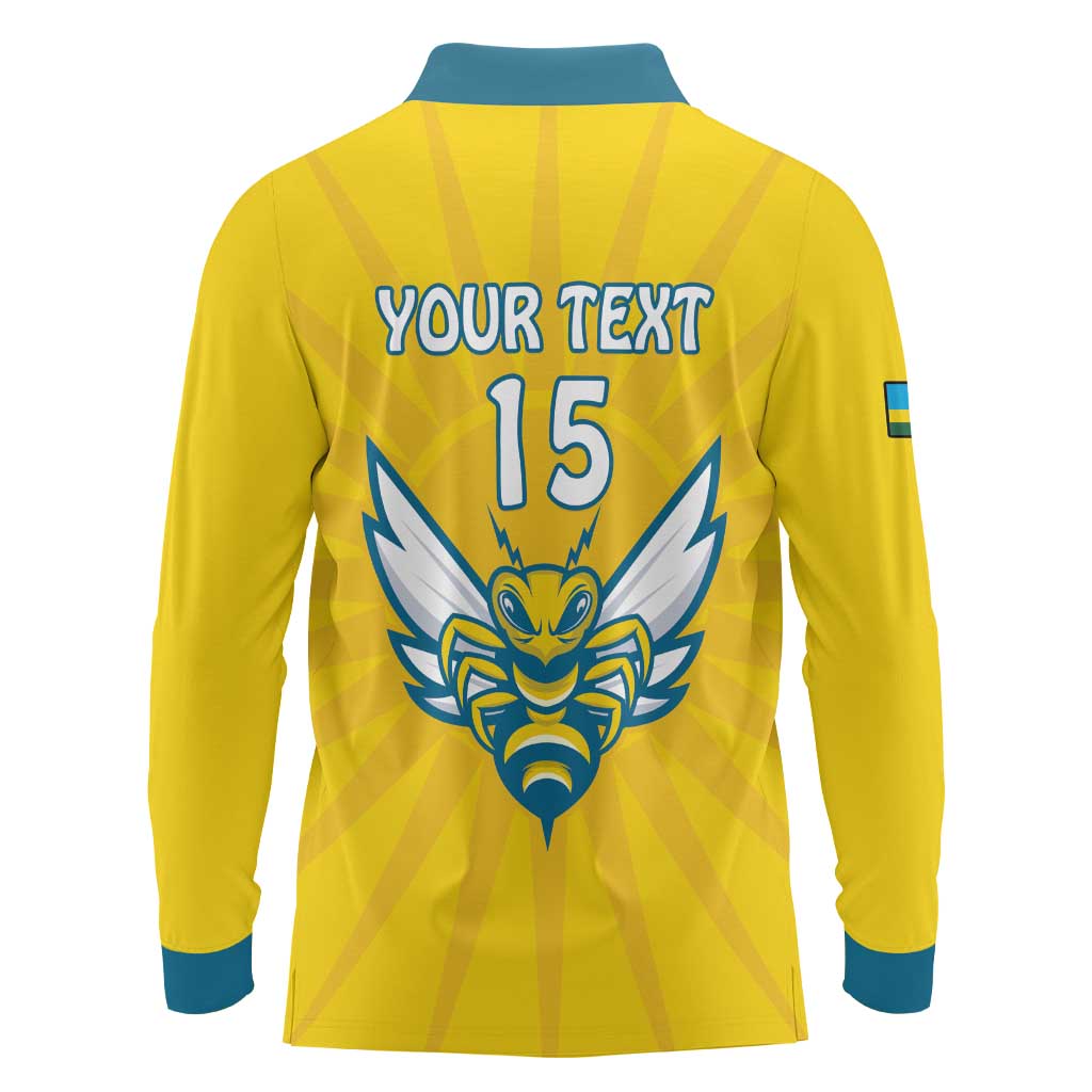 Custom Rwanda Football Long Sleeve Polo Shirt Go Amavubi - Wonder Print Shop