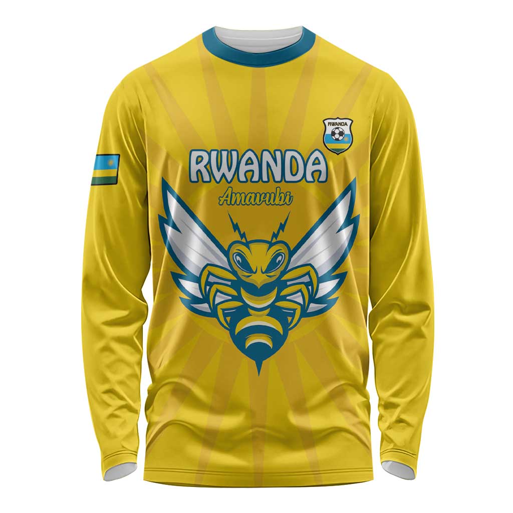 Custom Rwanda Football Long Sleeve Shirt Go Amavubi - Wonder Print Shop