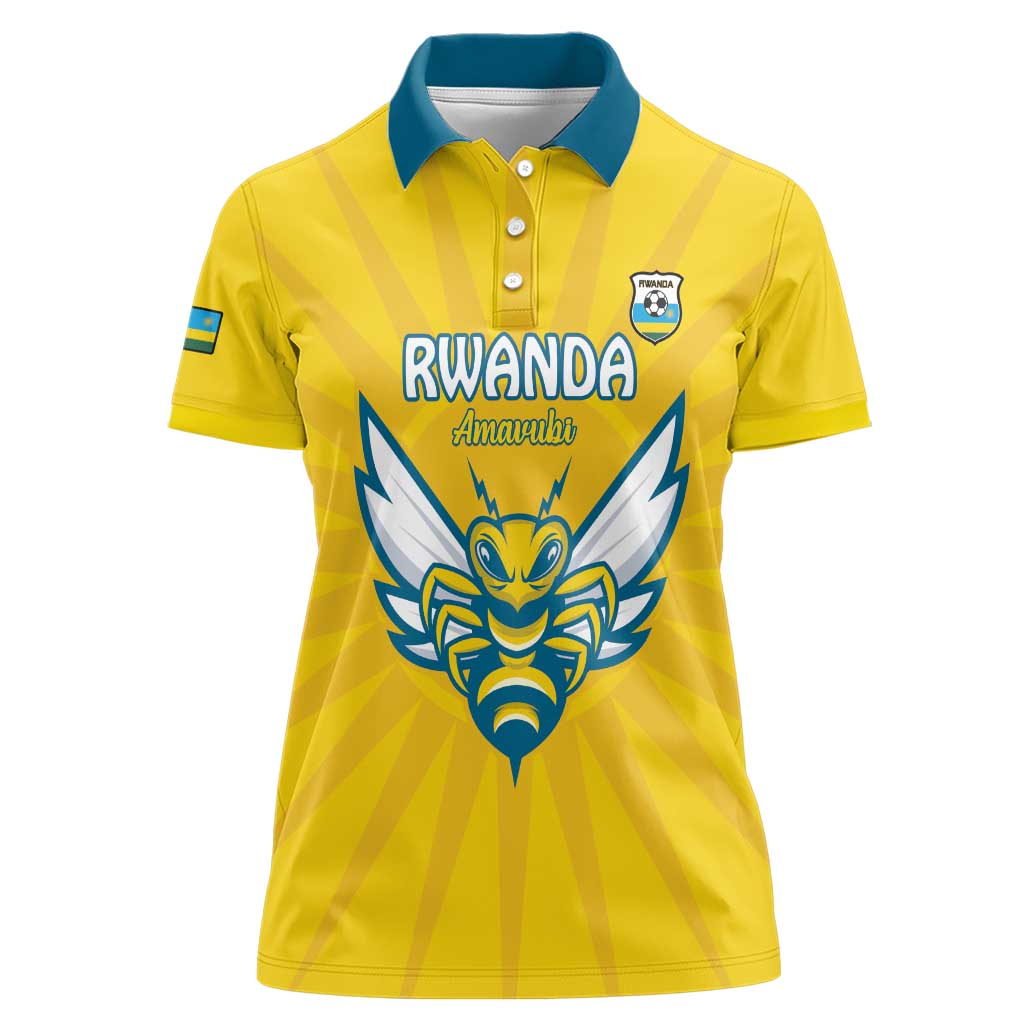 Custom Rwanda Football Women Polo Shirt Go Amavubi - Wonder Print Shop