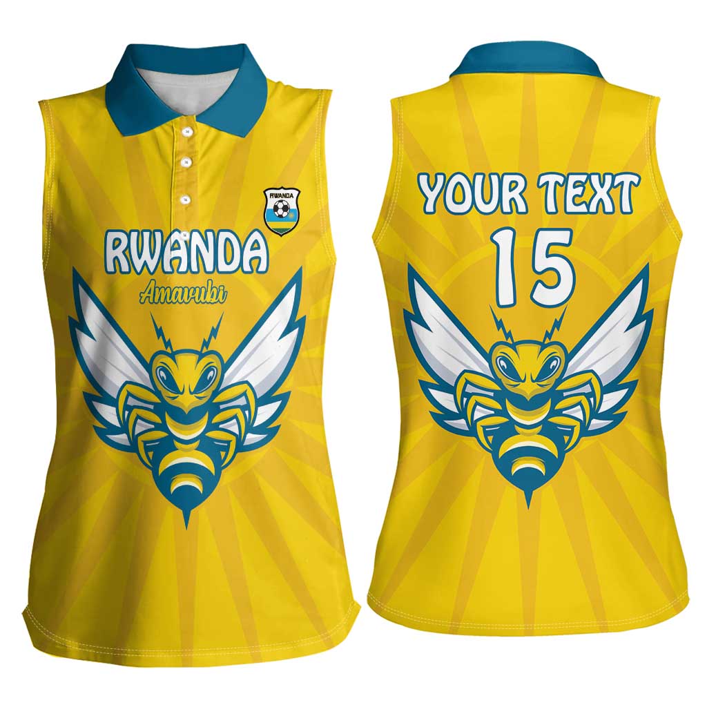 Custom Rwanda Football Women Sleeveless Polo Shirt Go Amavubi - Wonder Print Shop
