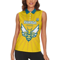 Custom Rwanda Football Women Sleeveless Polo Shirt Go Amavubi - Wonder Print Shop