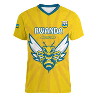 Custom Rwanda Football Women V-Neck T-Shirt Go Amavubi - Wonder Print Shop