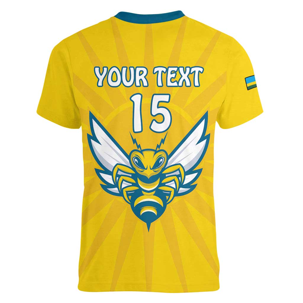 Custom Rwanda Football Women V-Neck T-Shirt Go Amavubi - Wonder Print Shop