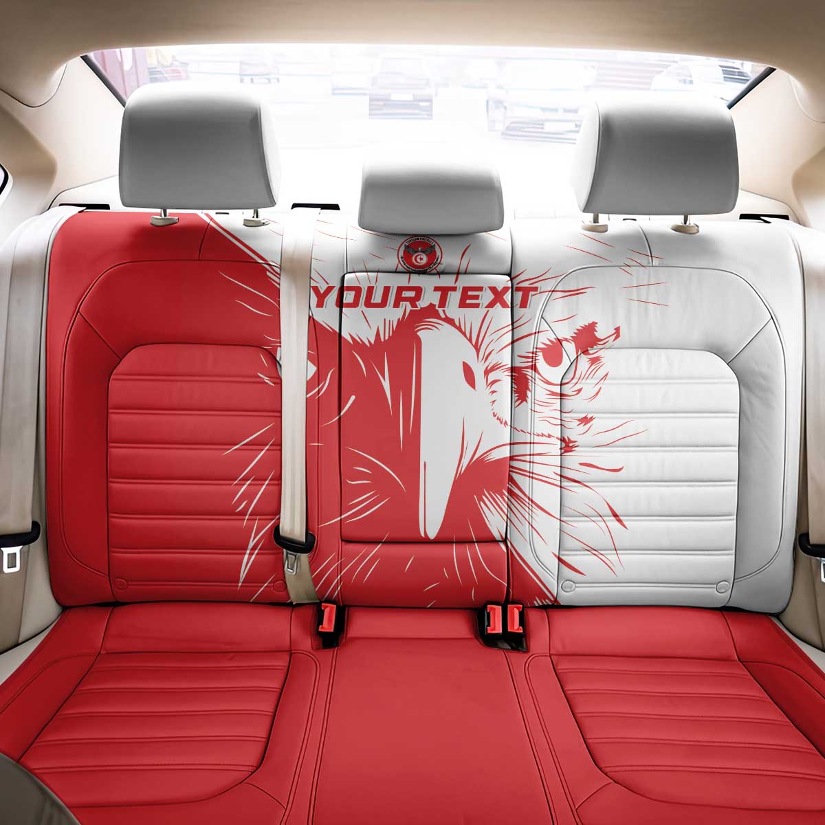 Custom Tunisia Football Back Car Seat Cover Go Eagles of Carthage