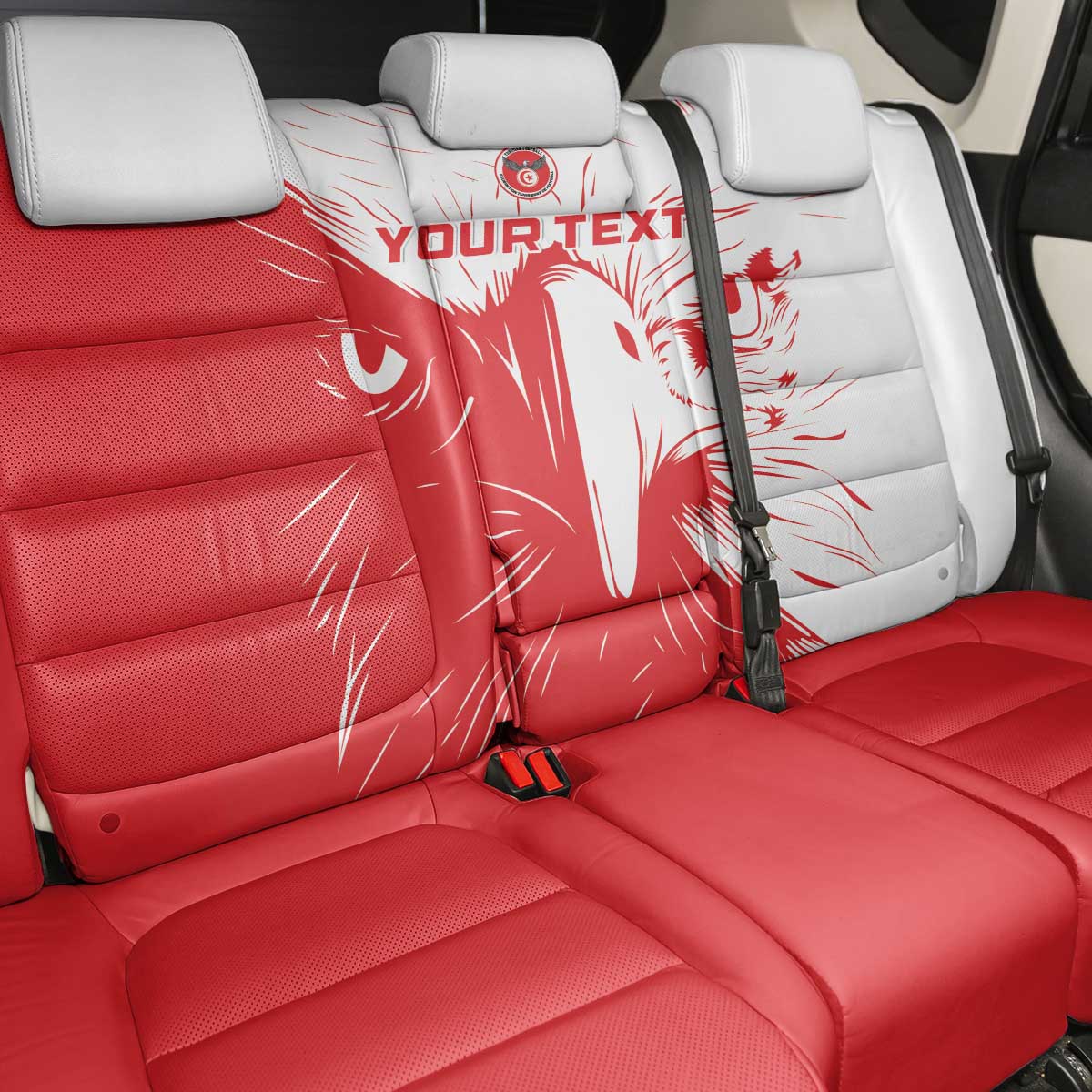 Custom Tunisia Football Back Car Seat Cover Go Eagles of Carthage