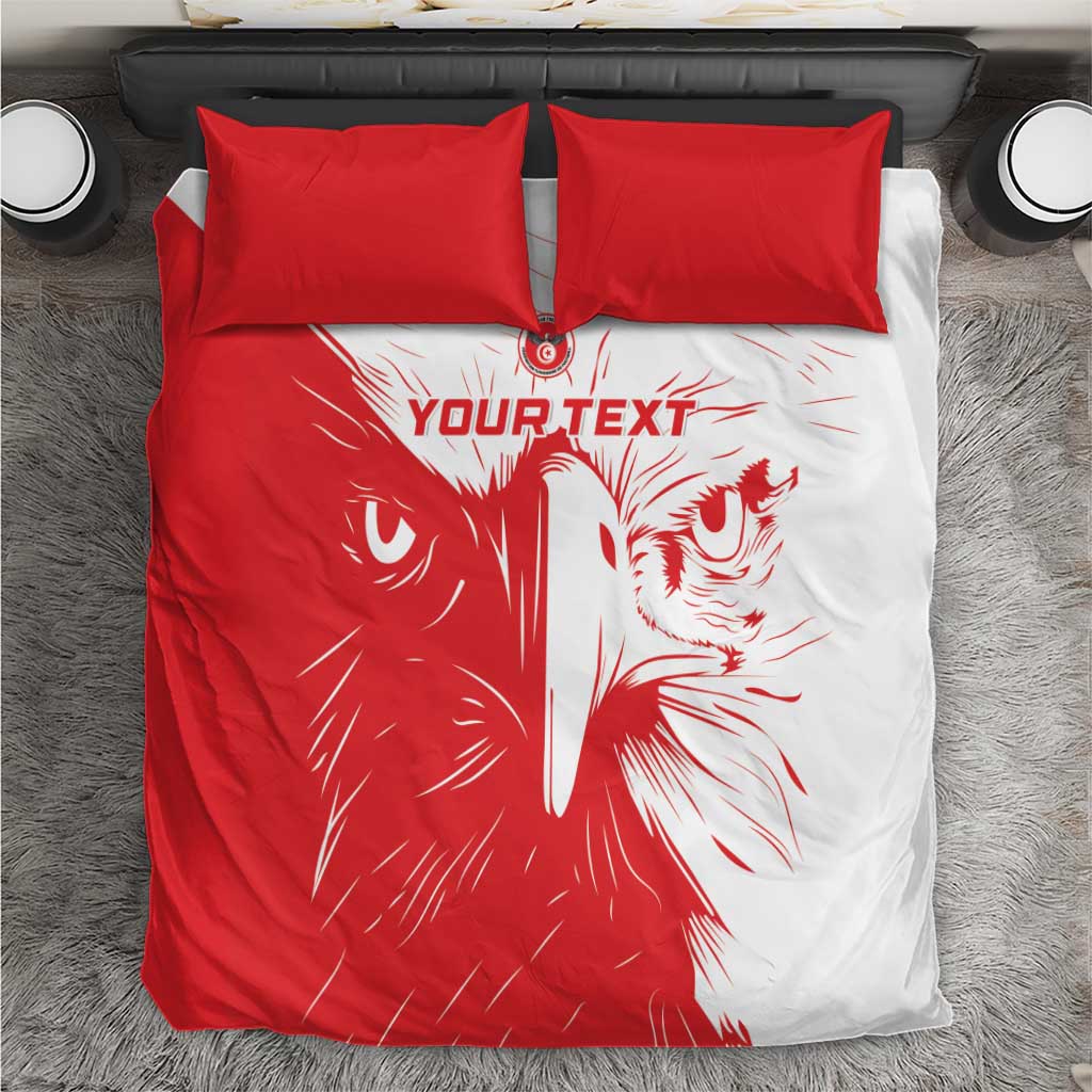Custom Tunisia Football Bedding Set Go Eagles of Carthage