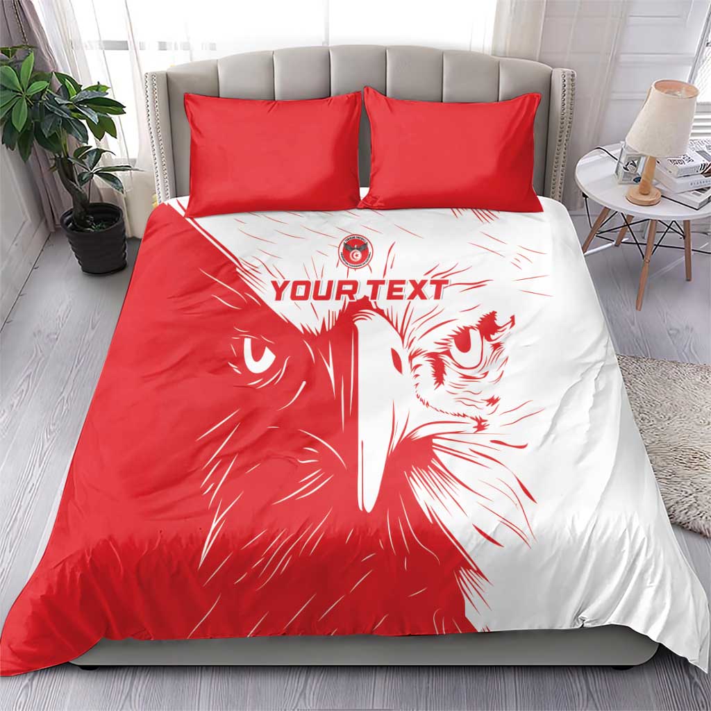 Custom Tunisia Football Bedding Set Go Eagles of Carthage