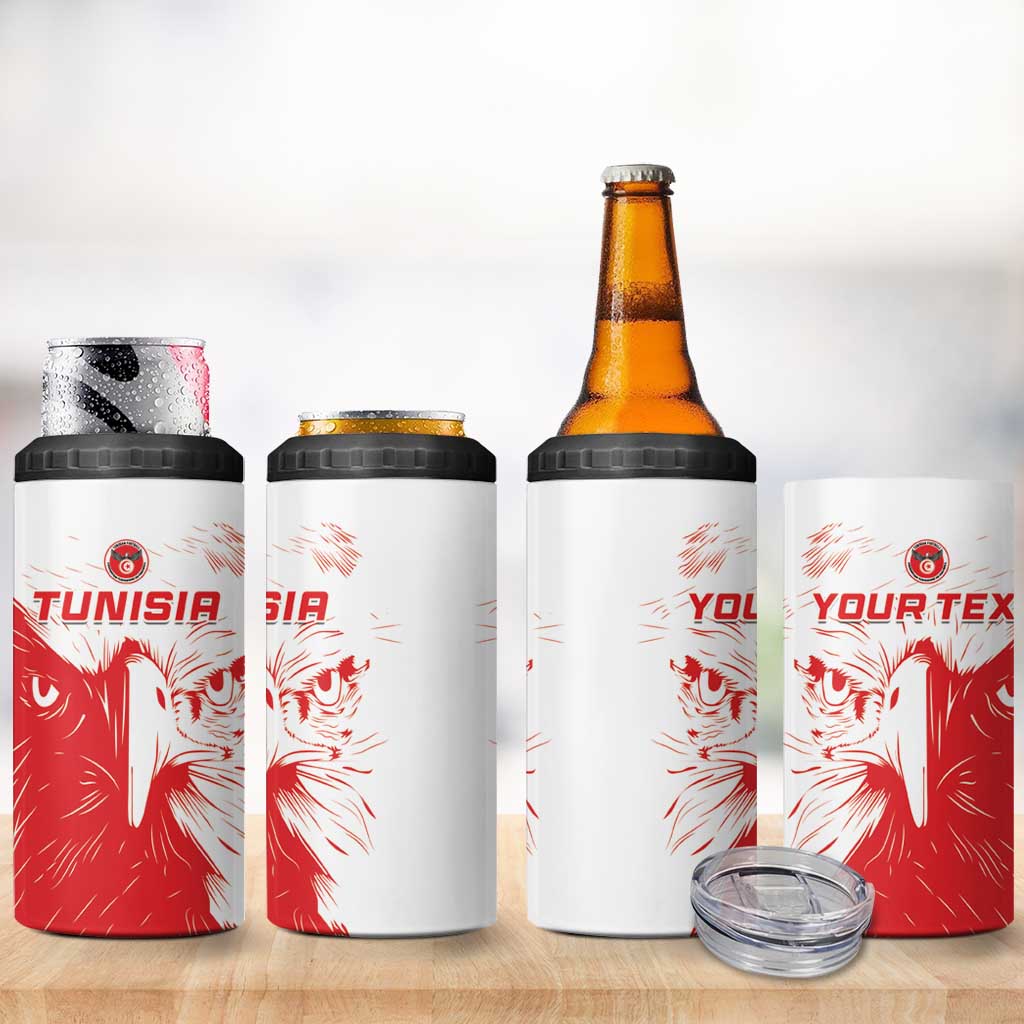 Custom Tunisia Football 4 in 1 Can Cooler Tumbler Go Eagles of Carthage