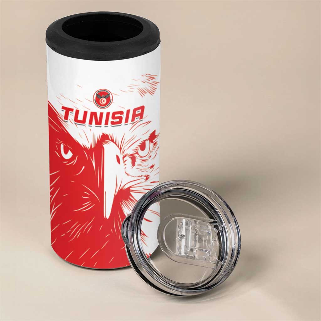 Custom Tunisia Football 4 in 1 Can Cooler Tumbler Go Eagles of Carthage