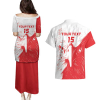 Custom Tunisia Football Couples Matching Puletasi and Hawaiian Shirt Go Eagles of Carthage