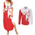 Custom Tunisia Football Couples Matching Summer Maxi Dress and Long Sleeve Button Shirt Go Eagles of Carthage