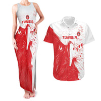 Custom Tunisia Football Couples Matching Tank Maxi Dress and Hawaiian Shirt Go Eagles of Carthage