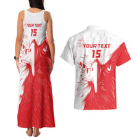 Custom Tunisia Football Couples Matching Tank Maxi Dress and Hawaiian Shirt Go Eagles of Carthage