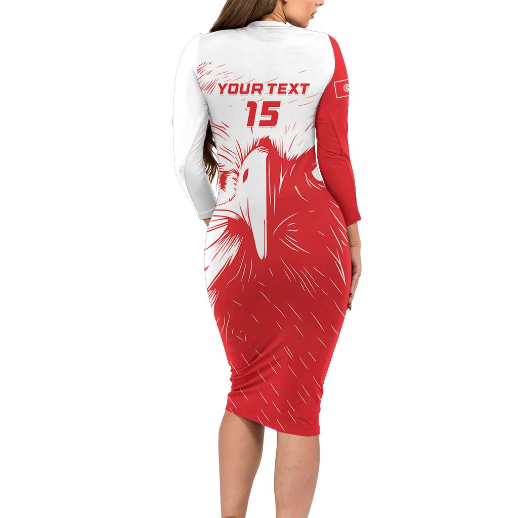 Custom Tunisia Football Family Matching Long Sleeve Bodycon Dress and Hawaiian Shirt Go Eagles of Carthage - Wonder Print Shop