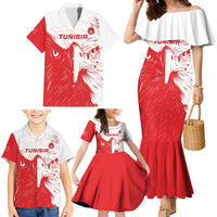 Custom Tunisia Football Family Matching Mermaid Dress and Hawaiian Shirt Go Eagles of Carthage - Wonder Print Shop