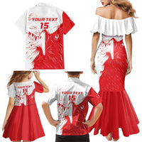 Custom Tunisia Football Family Matching Mermaid Dress and Hawaiian Shirt Go Eagles of Carthage - Wonder Print Shop
