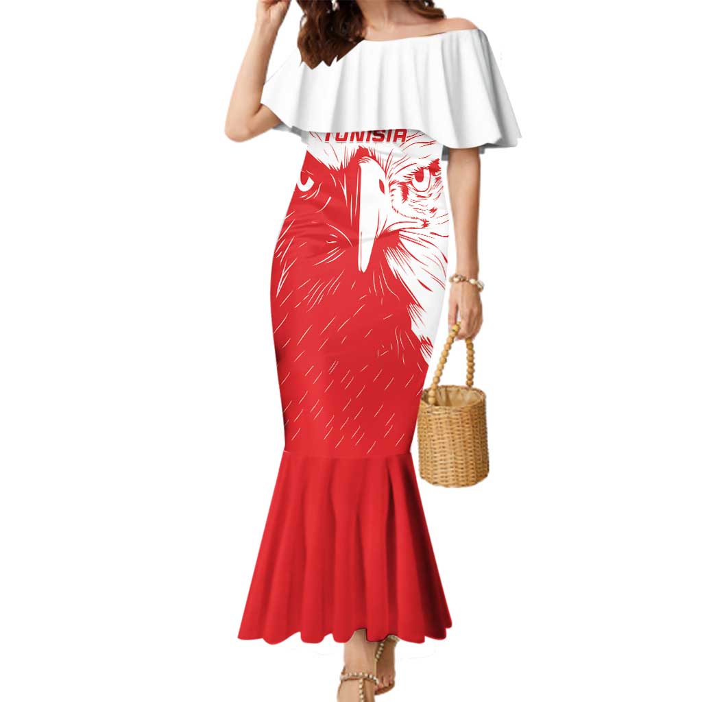 Custom Tunisia Football Family Matching Mermaid Dress and Hawaiian Shirt Go Eagles of Carthage - Wonder Print Shop