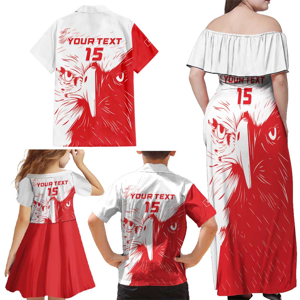 Custom Tunisia Football Family Matching Off Shoulder Maxi Dress and Hawaiian Shirt Go Eagles of Carthage - Wonder Print Shop