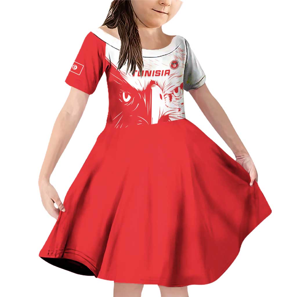 Custom Tunisia Football Family Matching Off Shoulder Short Dress and Hawaiian Shirt Go Eagles of Carthage - Wonder Print Shop