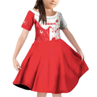 Custom Tunisia Football Family Matching Off Shoulder Short Dress and Hawaiian Shirt Go Eagles of Carthage - Wonder Print Shop