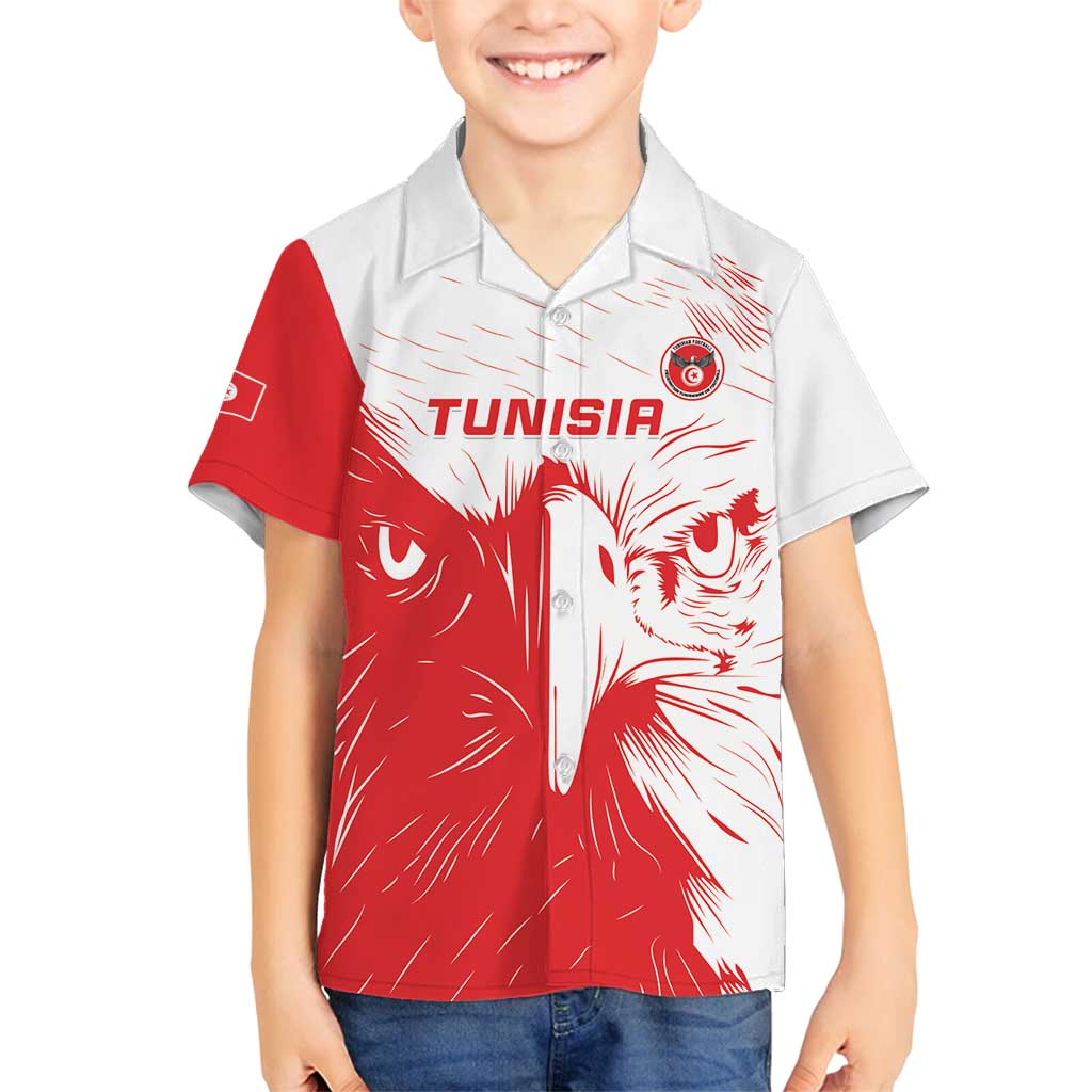 Custom Tunisia Football Family Matching Off Shoulder Short Dress and Hawaiian Shirt Go Eagles of Carthage - Wonder Print Shop
