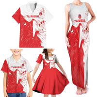 Custom Tunisia Football Family Matching Tank Maxi Dress and Hawaiian Shirt Go Eagles of Carthage - Wonder Print Shop