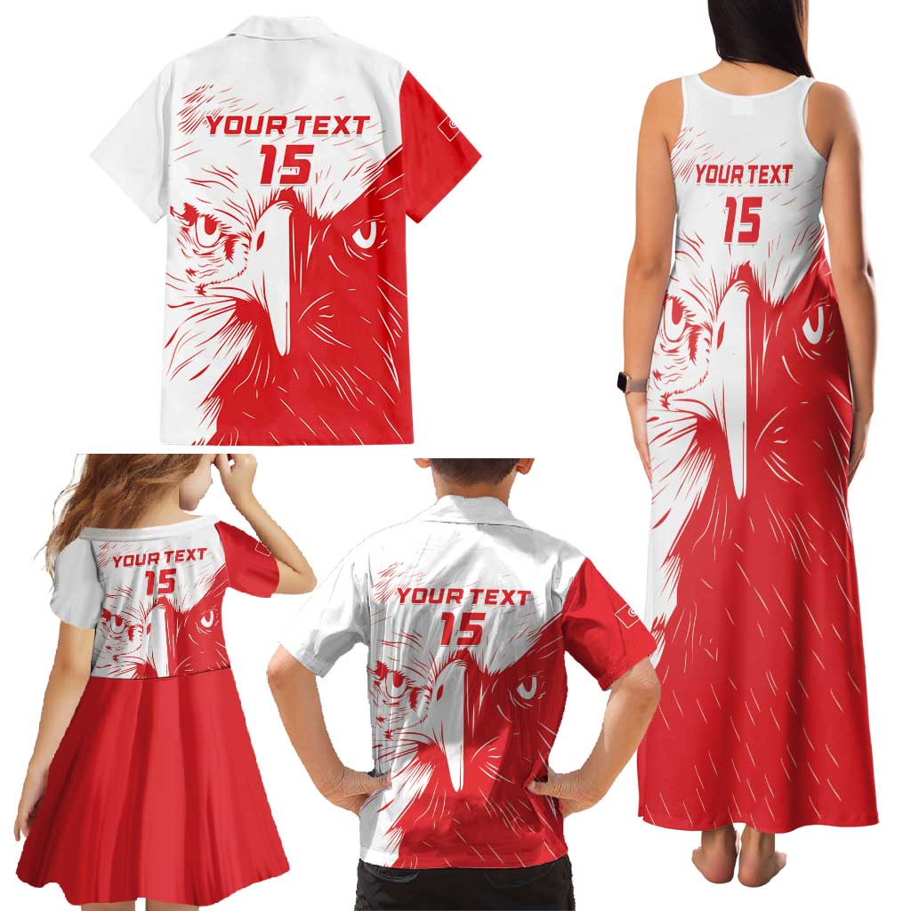 Custom Tunisia Football Family Matching Tank Maxi Dress and Hawaiian Shirt Go Eagles of Carthage - Wonder Print Shop