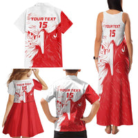 Custom Tunisia Football Family Matching Tank Maxi Dress and Hawaiian Shirt Go Eagles of Carthage - Wonder Print Shop