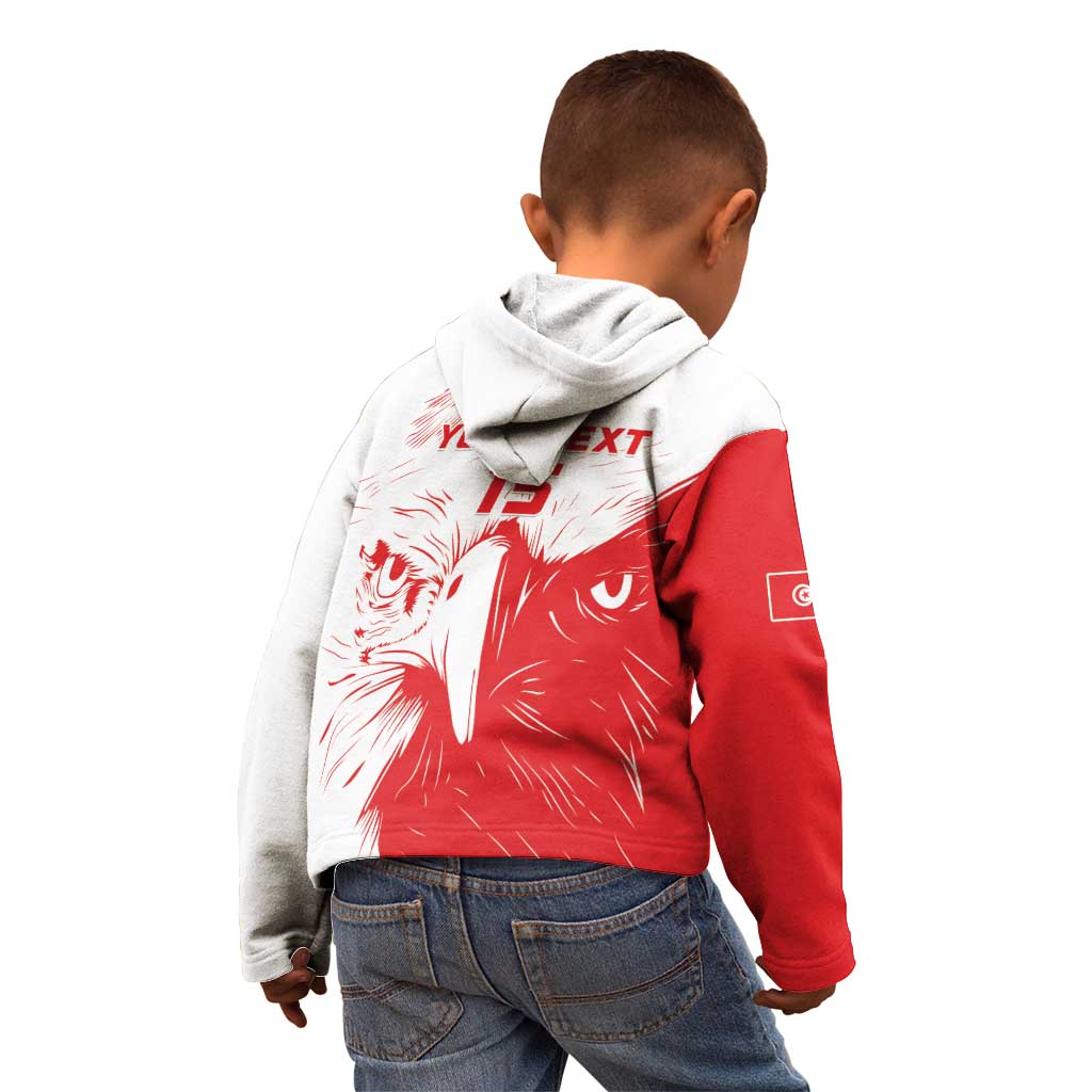 Custom Tunisia Football Kid Hoodie Go Eagles of Carthage - Wonder Print Shop