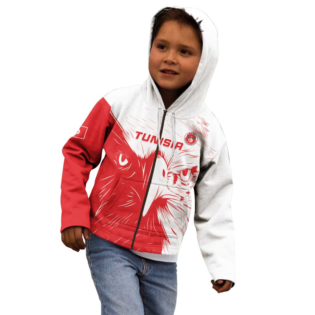 Custom Tunisia Football Kid Hoodie Go Eagles of Carthage - Wonder Print Shop