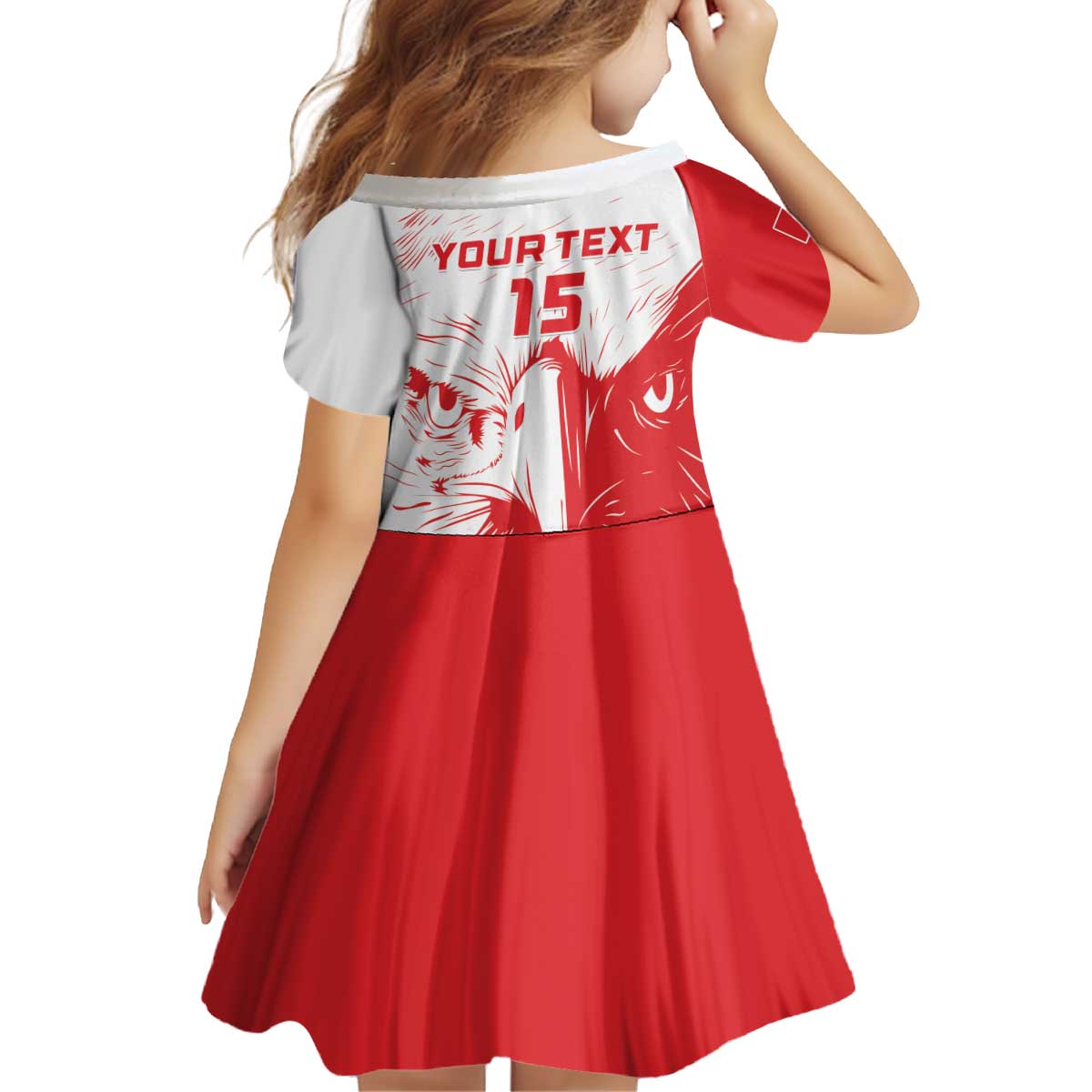 Custom Tunisia Football Kid Short Sleeve Dress Go Eagles of Carthage - Wonder Print Shop