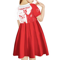 Custom Tunisia Football Kid Short Sleeve Dress Go Eagles of Carthage - Wonder Print Shop