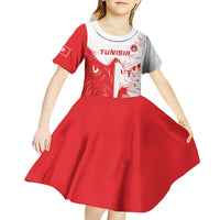 Custom Tunisia Football Kid Short Sleeve Dress Go Eagles of Carthage - Wonder Print Shop