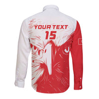 Custom Tunisia Football Long Sleeve Button Shirt Go Eagles of Carthage