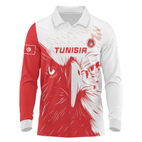 Custom Tunisia Football Long Sleeve Polo Shirt Go Eagles of Carthage - Wonder Print Shop