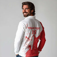 Custom Tunisia Football Long Sleeve Polo Shirt Go Eagles of Carthage - Wonder Print Shop