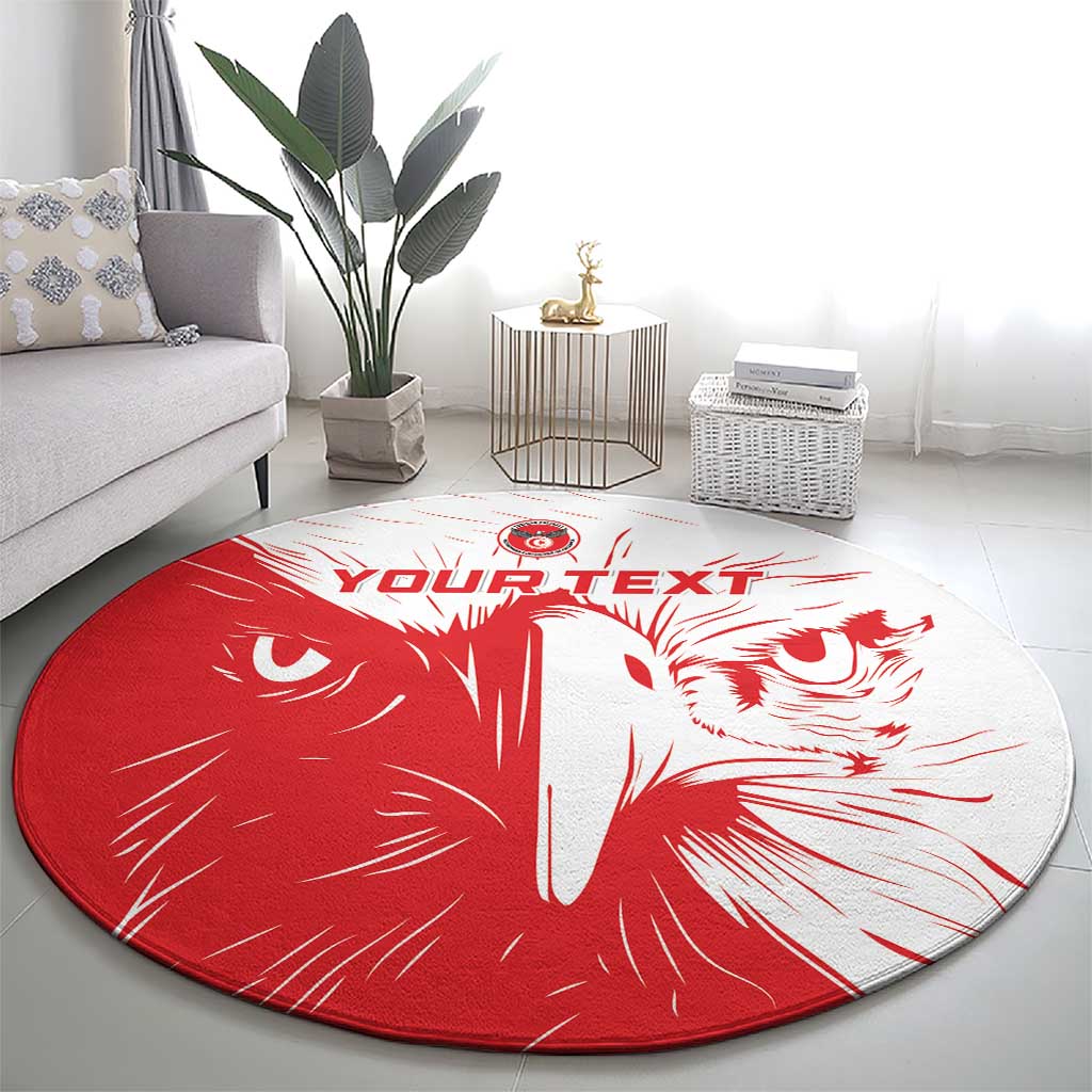 Custom Tunisia Football Round Carpet Go Eagles of Carthage - Wonder Print Shop