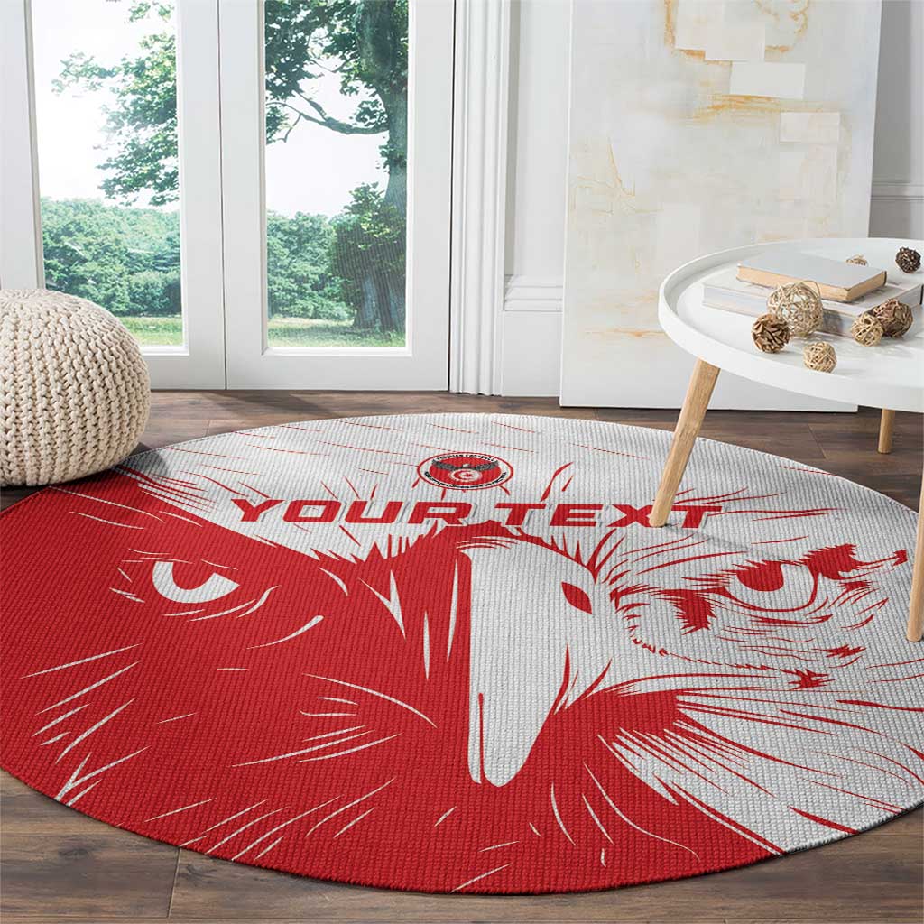 Custom Tunisia Football Round Carpet Go Eagles of Carthage - Wonder Print Shop